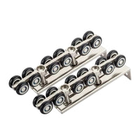 2 Pieces Track-Mounted Door Roller Hanger Black Wheels Home Hardware