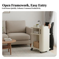 2-Tier Rolling Side Table Multi-Functional 2-Tier Rolling Table space-efficient Design