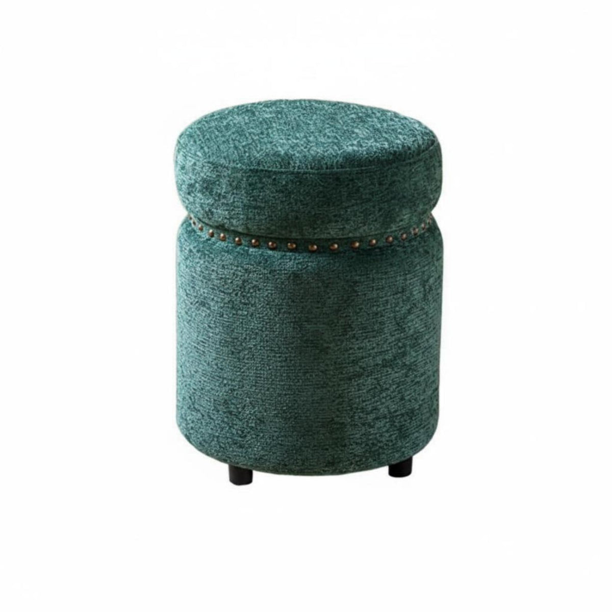 Round Pouf Vintage Design Round Floral Pouf Comfortably Padded for Vanity