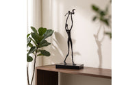 Abstract Sculpture with Marble Base Modern Abstract Human Figure Sculpture Textured Statue with Marble Base for Art Collectors, Living Room