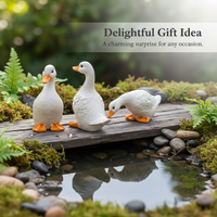 Mini Duck Figurines for Garden, Planter, Fish Tank, and Micro Landscape Decor
