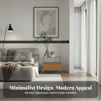 Single-Drawer Nightstand Modern design & aesthetic Bedside Cabinet Narrow dimension for Bedroom