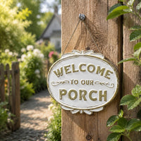 Metal Welcome Sign Decorative Welcome Plaque Easy to Hang Door Hanger for Garden