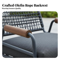 Woven Armchair Waterproof Garden Sofa Nordic Design Minimalist for partners, Adults, rearyard, Porch, Deck