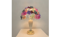 Floral Lamp with Flower Shade Multi-Colored Lamp with Flower Lampshade Multicolor Decorative for Bedroom, Nightstand, Wedding