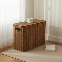 2 Pieces Narrow Storage Basket Lidded Narrow Compartment Basket Woven