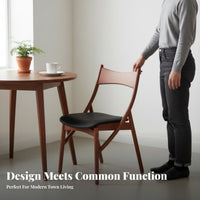 Feline Protruding Backrest-Shaped Rprotruding Backrest-Shaped Chair Vintage and Design Feature Seat Sturdy Wood Legs Stable