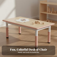Adjustable Height Study Table and Chair Set Easy to Clean Height Adjustable Young Child Table Set Child Design children's Study Desk and Chair