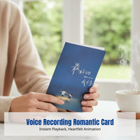 Recording Pop-up Greeting Card Including Personalized Couple Message Feature Animated Effect Pop-up Design Music-themed Illustration Romantic Handwriting Element Suitable for Birthday Gift Giving Holiday Celebration Partner Confession Couple Anniversary