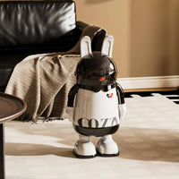 Rabbit Trash Can Decorative Lettering Cartoon Rabbit Bin Upright Ears