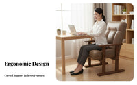 Curved Frame Accent Chair Ergonomic Design Upholstered Seating High spine Support Multi-Purpose for Office Workers, Homeowners