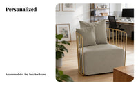 Light Luxury Design Gold Wireframe Furniture Set Nordic Design Reception Seating Minimalist Aesthetic Lounge Suite Thickened Cushions for Homeowners, Interior Designers, Business Owners, Studio, Living Room