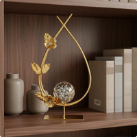 3 Pieces Crystal Ball Decor Modern Luxury Design Gold Decorative Sculpture