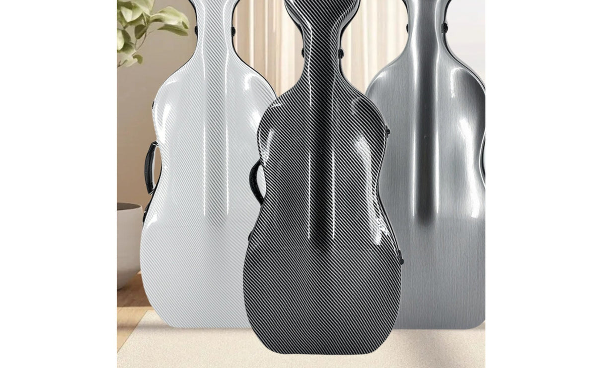 Waterproof 1/2 Size Cello Case Airline Boarding Safe Hard Cello Flight Case Water-Resistant String Instrument Protector Portable for Students, Kids, Air Travel, School