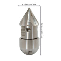 Rotary Nozzle with Ceramic Outlet Rotating Stainless Steel tube Cleaning Nozzle Industrial for Plumbers