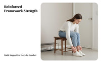Mortise and Tenon Stool Long-Lasting Wooden Seat Sturdy Support for Bedroom