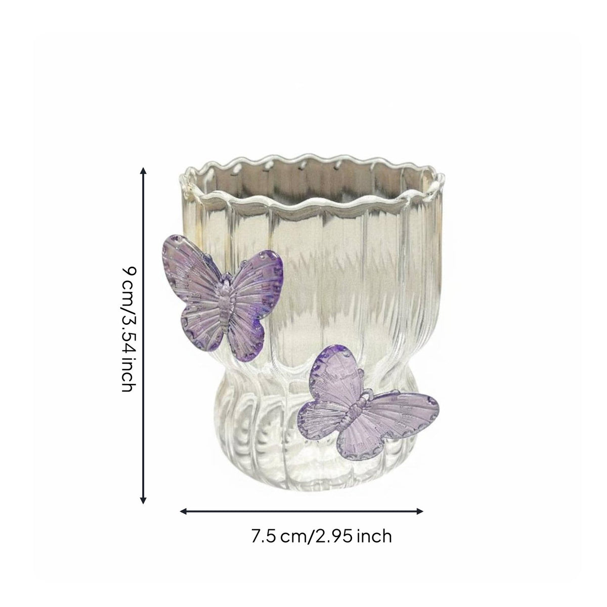 Handmade 3D Butterfly Tumbler Creative Gift Butterfly Glass Crystal Clear Drinkware for Wedding