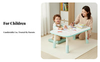 Adjustable Height rabbit Chair and Table Set Multi-Functional Child-Sized Table with 2 Chairs Easy to Clean kids' Furniture Rounded Corners for Toddlers, Preschoolers, Parents, literacy Corner, Nursery, Bedroom, Kindergarten