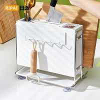 Kitchen Knife Holder Organizer with Chopstick Rest and Cutting Board Slot