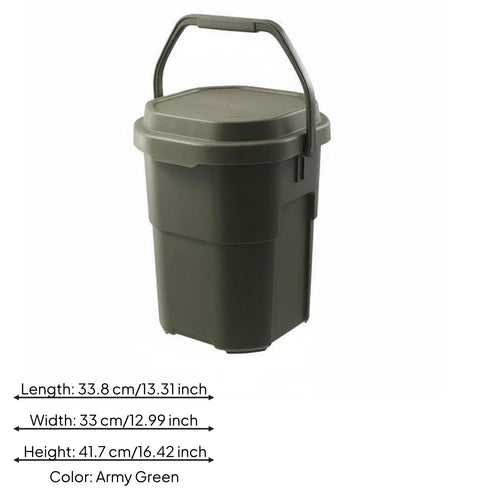 Lidded Plastic Pail with Lid Storage Container Rounded Edges