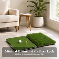 Two Pile Heights Two-sidedSided Golf Mat Layered Design Golf Practice Mat Rectangular