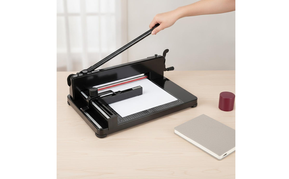 Manual Paper Cutter with Steel Base Gridded for Workplaces, Classroom