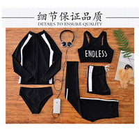 韩国情侣潜水服女防晒水母浮潜游泳衣长袖长裤显瘦分体套装冲浪服