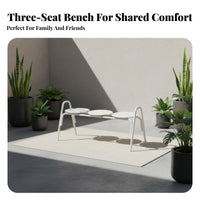 Long Backless Stool Indoor & exteriordoor Wavy Seat Bench Creamy Look Multi-Functional for Homeowners, Families
