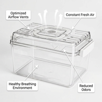 Clear Acrylic Hamster Cage, Large Hamster Cage with Accessories, Transparent Small Animal Habitat, Portable Hamster Travel Cage with Handle