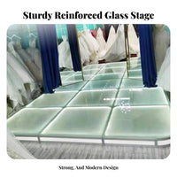 Illuminated Glass Stage Modular Design Reinforced Glass Catwalk Heavy Duty up Walkway for Wedding Organizers, Nightclubs, Exhibitions, Weddings