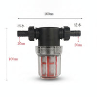 Pressure Washer Sediment Inline Water Filter Clear Cup Hose Strainer Barbed Coupling Connection Transparent Chamber Suitable for Car Wash Pump Equipment