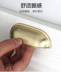 现代简约贝壳半圆拉手中药柜抽屉金色黑色白色小扣手北欧复古把手