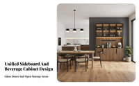 Beverage Cabinet Sideboard Light Luxury Living Space Design Room Display Cabinet Multi-Functional Sideboard with Drawers for Entertainers, Homeowners