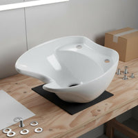Backwash Basin Easy to Clean Shampoo Wash Basin Glossy Finish Salon Shampoo Sink for Hairdressers, Barbershop