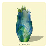 Decorative Vase Giftable Art Glass Vase Handmade for Entryway