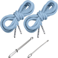 2 Pieces Drawstring Cords with Threader Tools Universal Fit Replacement Drawstring with Threader Heavy Duty Drawstrings for Sweatpants, Hoodies