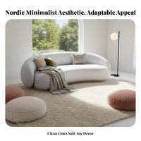 Curved sectional Sofa Nordic Inspired Curved Settee Minimalist design Living Room Furniture for Homeowners, Families, Lounge Area, Small Spaces, Bedroom