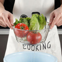 Stainless Steel Colander and Pasta Strainer, Heavy Duty Metal Food Strainer with Footed Base, Kitchen Strainer for Small Grains and Spaghetti