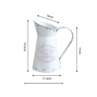 Rustic Metal Pitcher Vase Vintage Pitcher-Style Vase Farmhouse Metal Flower Jug Distressed for Mantel, Windowsill, Bookshelf