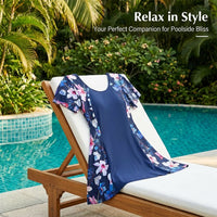 Swimsuits for Women with Short Sleeve Design for Water Sports, Plus Size Modest Floral Skirted for