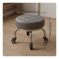 Round Stool with Wheels Waterproof Low Rolling Stool Ergonomic Design for Garage