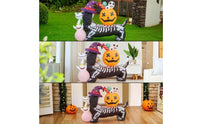 Halloween Inflatable Skeletal Dachshund Outdoor Inflatable Dachshund with Pumpkin Blow-up Spooky for Lawn, Porch