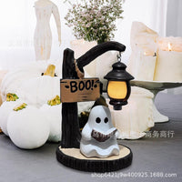 Cute Ghost Reading Lantern Halloween Decoration