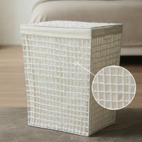 Woven Container Basket with Lid Rectangular Storage Basket with Lid Sturdy Bin for Closet, Bedroom