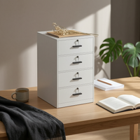 Lockable Office Cabinet White Finish Under Desk File Cabinet Black Handles