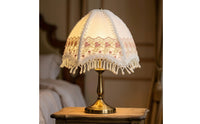 Floral Lace Lampshade Romantic Lampshade with Beaded Tassels Translucent