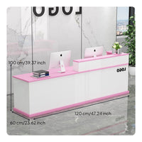Modern Reception Desk Multi-Use Company Front Desk Sturdy and Sturdy Shop Cashier Counter for Shopkeepers, Receptionists, Retail Store, Lobby
