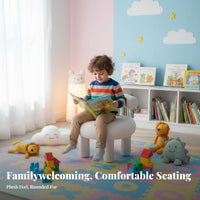 Abstract-Back Cushiony Chair Modern Minimalist children's Seating Solid Wood