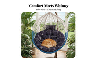 Washable Hanging Egg Chair Cushion Removable Cover Nest Chair Replacement Cushion Easy to Clean for Adults, Kids, Patio, Garden, Living Room