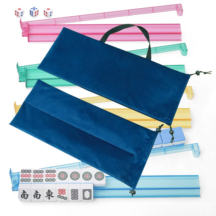 Mahjong Rack Storage Bag with Pusher and Dice, Carrying Case (Mahjong Rack Not Included)